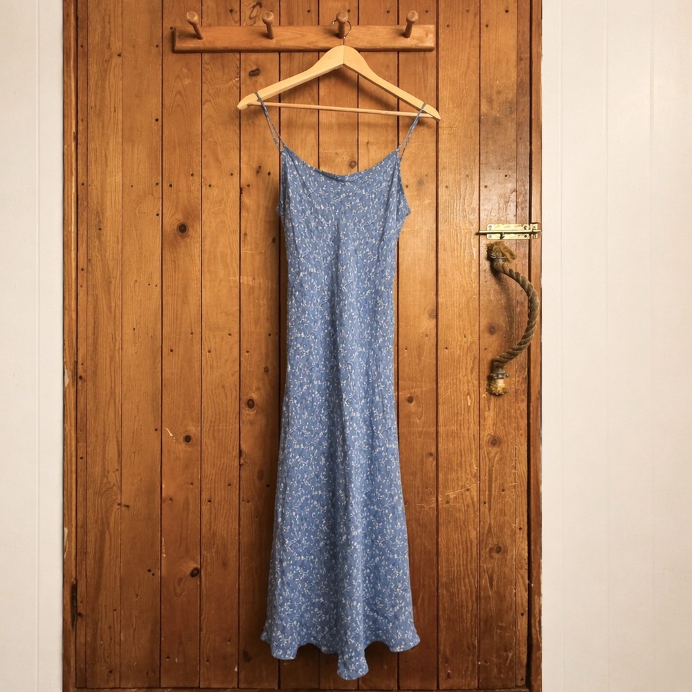 Reformation Emerick Blue Floral Spaghetti Strap Dress Women’s Size Medium